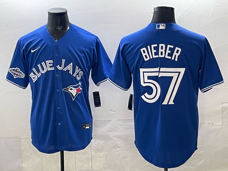 Men Toronto Blue Jays #57 Bieber Blue 2026 Nike Game MLB Jersey 002->->